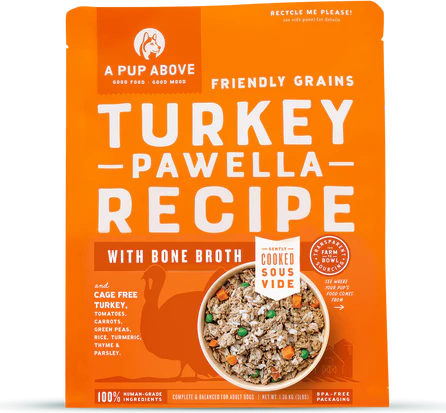 A Pup Above Gently Cooked Turkey Pawella