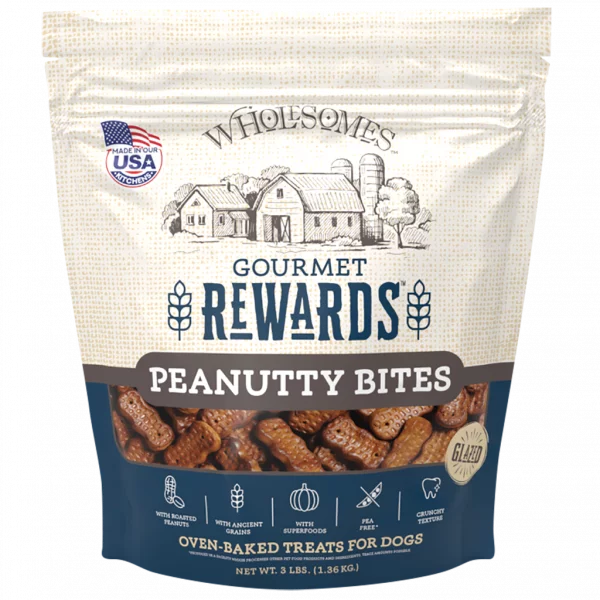 Wholesomes Gourmet Rewards Peanutty Bites Biscuit Treats