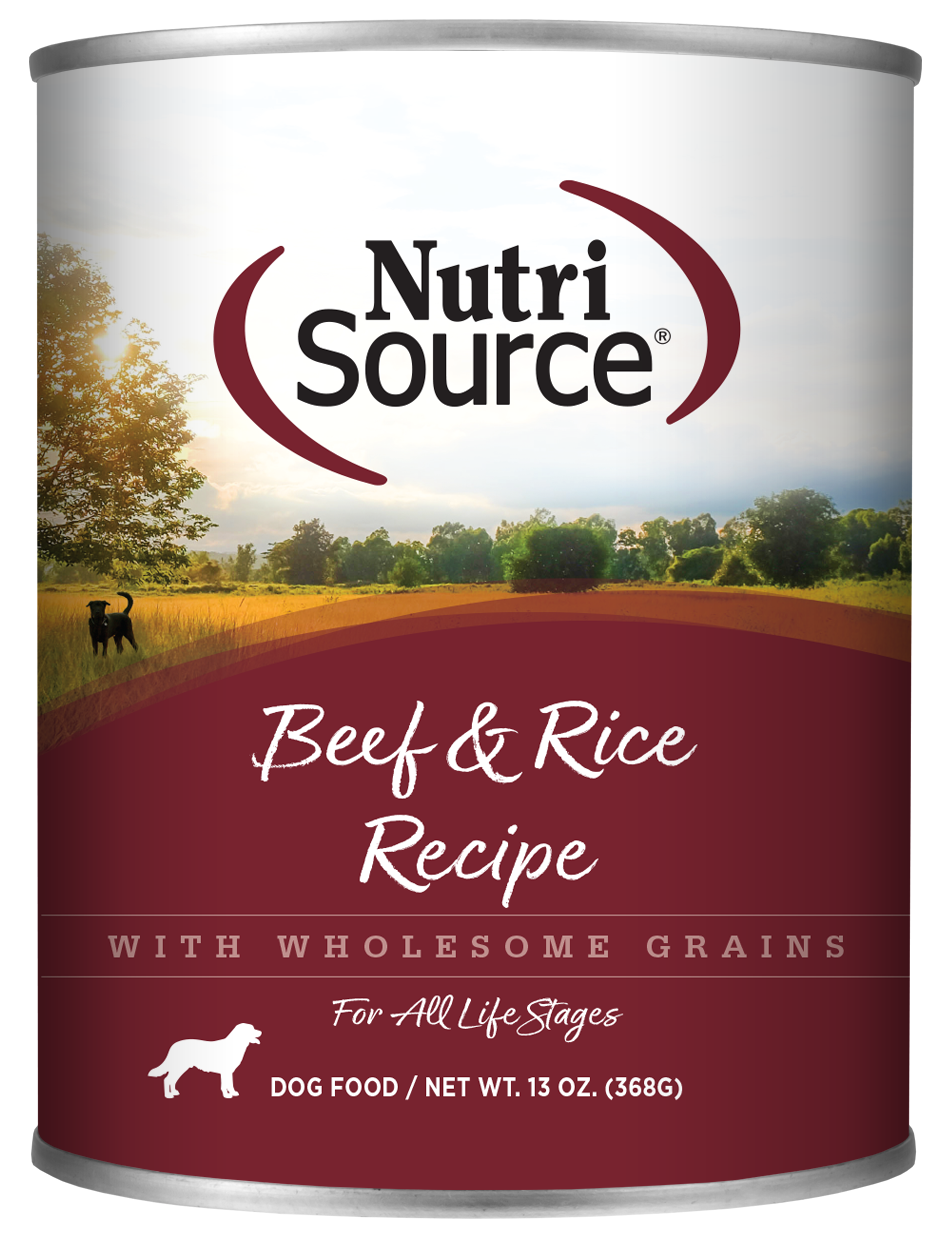 NutriSource Beef & Rice Formula Canned Dog Food 13oz