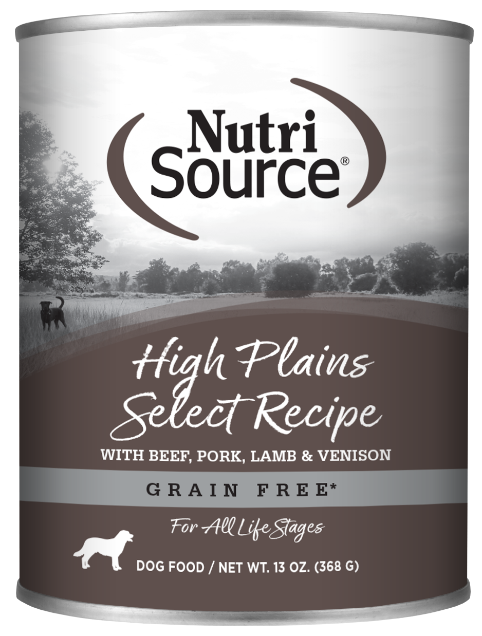 NutriSource High Plains Select Grain Free Formula Canned Dog Food 13oz
